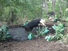 デカパイ, 茶髪の, 巨乳な, フェティッシュ, 自然山雀, アウトドア, プール, 一人