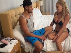 Blonde big tits, feet licking, big tits