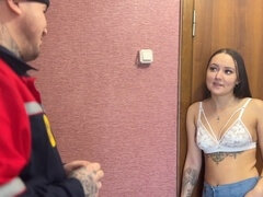 Leie, Blasen, Paar, Besamung, Frau, Zierlich, Pov, Muschi