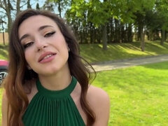 Checa, Europeo, Pajear, Nylon, Al aire libre, Estrella porno, Adolescente, Tetas
