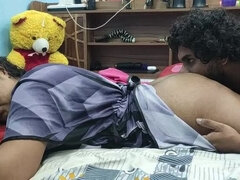 Desi Mallu Wife Big Ass Kissing Romance in Nighty - Hot Indian Couple