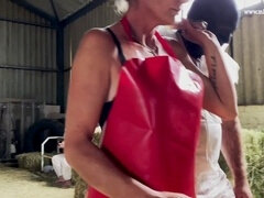 Domina, female domination, punching balls