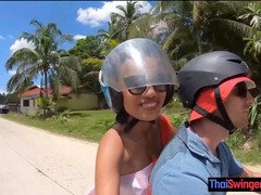 素人, フェラチオ, カップル, 彼女, 公共, フェラする, ティーン, タイ