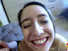 Euro CFNM petite babe cocksucking guy