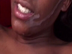 Blowjob, Brunette, Cumshot, Ebony, Interracial, Outdoor, Threesome, Vintage