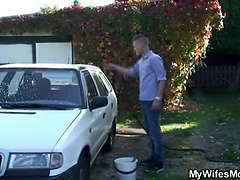 Wife catches his cheating outdoor