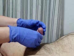 Cumshot, Gloves, Handjob