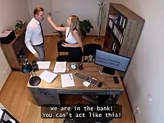 美人, ブロンド, 浮気者, カップル, 人妻の, ヌード, オフィス, 妻