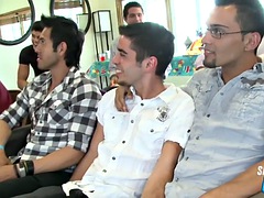 Chiseled party stripper cocksucked