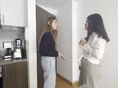 素人, お尻, 茶髪の, Hd, キス, ラティーナ, レズビアン, オマンコ