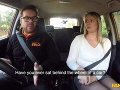 Grote lul, Blond, Auto, Sperma shot, Natuurlijke tieten, Buiten, Kut duiken, Tieten likken