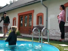 レザー, アウトドア, サテン, ストッキング, 濡れ