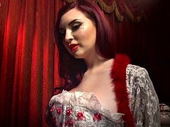 Gangbang redhead slut gets pounded hard by big white cock