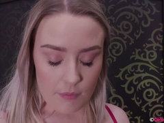 アナル, ブロンド, ダブル開発, オナニー, 穴開きパンティ, 一人, ストッキング