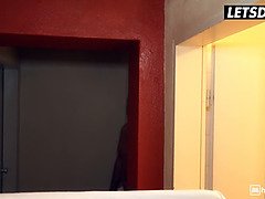 Horny Brunette (Frida Sante) Fucks Bald Roommate In Hostel
