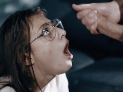 Gia Derza in glasses gets facialed