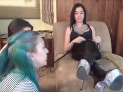 Sadomasochismus, Stiefel, Domination, Füsse, Lesbisch, Lecken, Schuhe, Hure