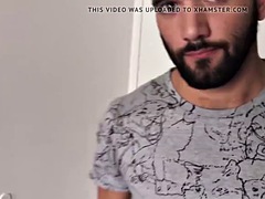 Bearded newbie enjoys rough drilling after blowjob