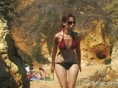 Bikini, Britannique, En gros plan de très près, Doigter, Naturelle, De plein air, Chatte, Vibromasseur