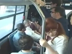 Enthousiasteling, Aziatisch, Pijpbeurt, Autobus, Betast, Interraciaal, Japaans, Tiener