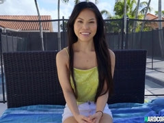 Petite Asian young gets huge knob