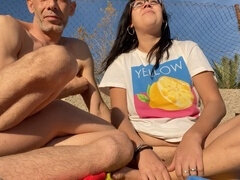 素人, ビーチ, 手コキする, 自家製, 淫乱熟女, オマンコ, のぞき