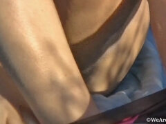 Enthousiasteling, Vingeren, Vriendin, Harig, Huisgemaakt, Natuurlijke tieten, Buiten, Slet