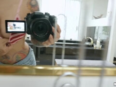 Inked Spic Babe In Knee-Highs 1 - Spic Sex Tapes