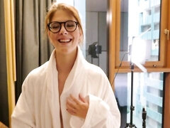 Grosser schwanz, Blasen, Schwanz, Handjob, Lecken, Masturbation, Dürr, Titten