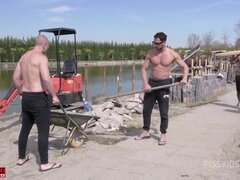 Kont, Grote lul, Grote mammen, Rondborstig, Dubbele penetratie, Groepseks, Pissen, Kousen