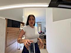 Plantureuse, Collège université, Hd, Cuisine, Culottes ou slips, Jupe, Nénés, Uniforme