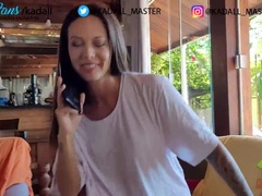 Brunette, Cuckold, Gym, Husband, Natural tits, Petite