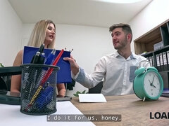 Blonde Czech Came For A Loan With Her Husband And Jump On Managers Cock With Baby Coco And Stanley Johnson