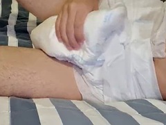 Twink ABDL diaper masturbation of a boy