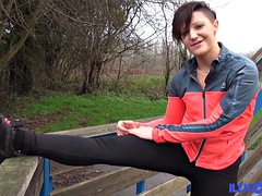 アナル, お尻, フェラチオ, 茶髪の, 軟体, フランス人, ハードコア, アウトドア