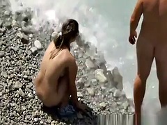 Strand, Grosser schwanz, Freundin, Masturbation, Nackt, Öffentlich