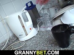 Big tits blonde granny