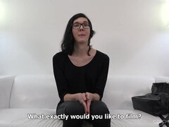 Shy nerd teen Misa porn casting
