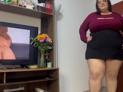 Mamada, Gordita, Hablar sucio, Gafas, Enorme, Pov, Hijo, Chupando