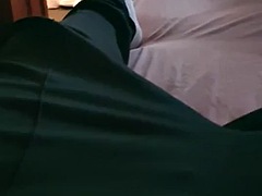 Stepson tries to jerk off while his maid vacuums his room