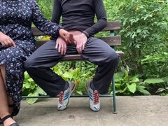 素人, デカパイ, 毛深い, 母, 自然山雀, アウトドア, 公共, 息子