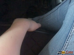 Voiture, Pieds, Masturbation, Orgasme, Chatte, Spandex, Épouse