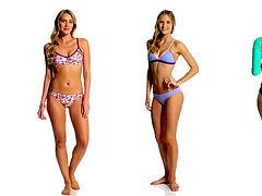split screen bathing suit modeling