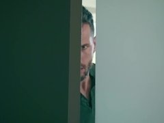 Grote mammen, Blond, Pijpbeurt, Bedriegen, Stel, Sperma in gezicht, Gezichtspunt, Trio