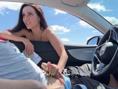 Blasen, Auto, Geschnappt, Schwanz, Flashen, Handjob, Pov, Realität