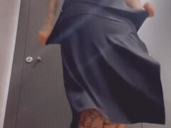 Amateur, Attrapée, Dingue, Femelle, Orgasme, Public, Toilettes, Vibromasseur