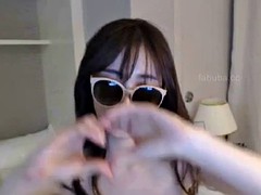 korean camgirl shows her big round boobs