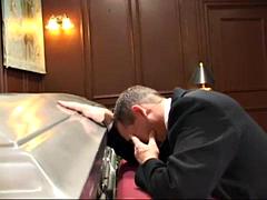 18 yr old babysitter veronica lace fucks 60 yr old mark cummings in funeral palor after wife passes away