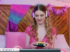 Américain, Chambre à dormir, Gros seins, Blonde, Éjaculation interne, Chatte, Nénés, Webcam