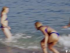 Bikini, Blondine, Blasen, Aufs gesicht abspritzen, Im freien, Titten